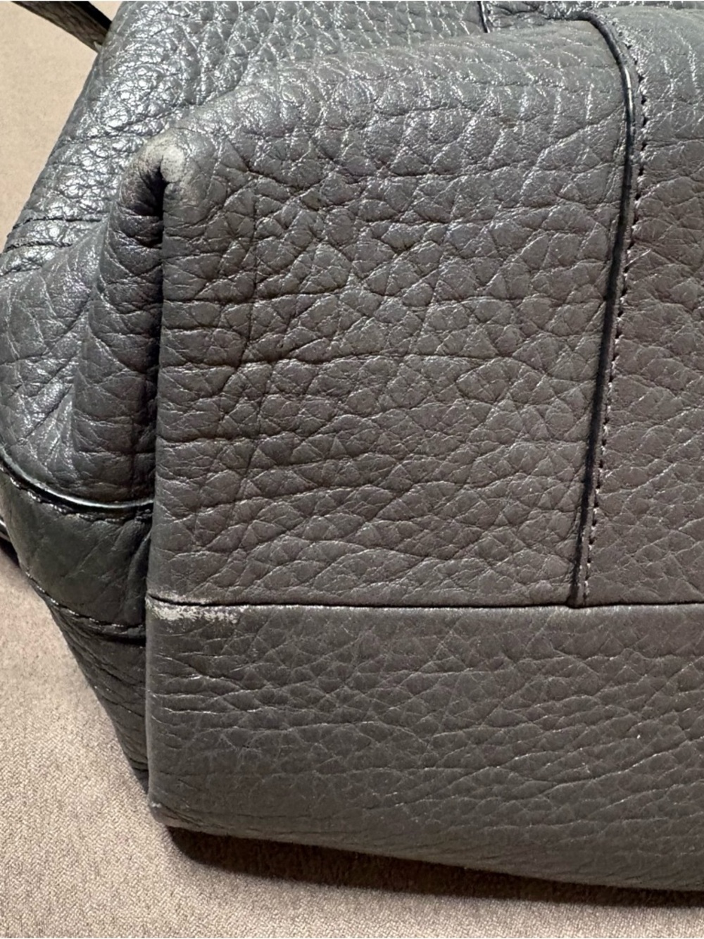 COACH Legacy Graphite Berry/ Grey Textured Leather "Molly" Satchel Bag #21140 - Picture 9 of 12